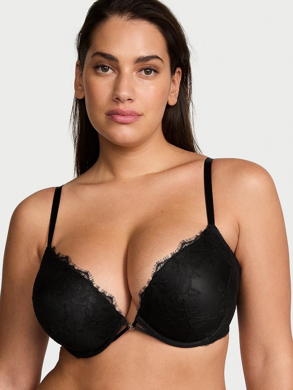 NWOT Victoria’s Secret Very Sexy Bombshell Rose Lace Push Up Bra in Black